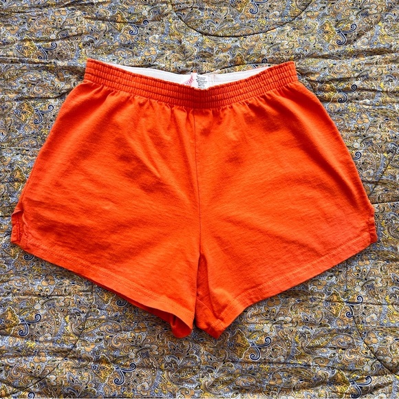 Vintage 1980s Lifeguard Shorts by Exist USA – Bright Orange Gym Shorts - Picture 2 of 10